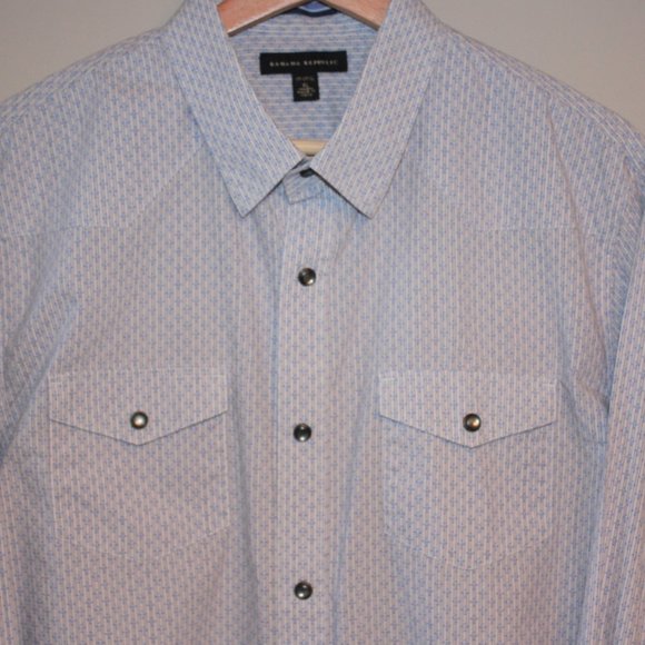 Banana Republic Western Pearl Snap Shirt XL Shirt - Picture 2 of 7